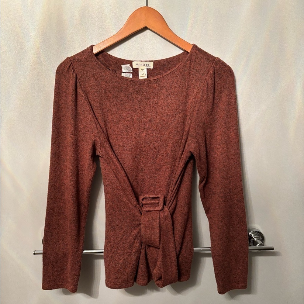 Monteau Women Long Sleeves Shirt With Belt Médium